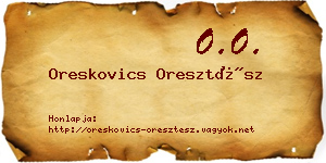Oreskovics Oresztész névjegykártya